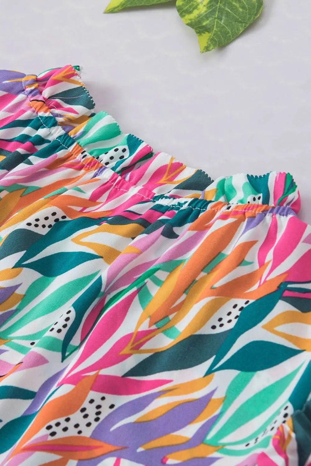 Rose Red Floral Print Ruffled Flutter Sleeve Blouse - Love Salve